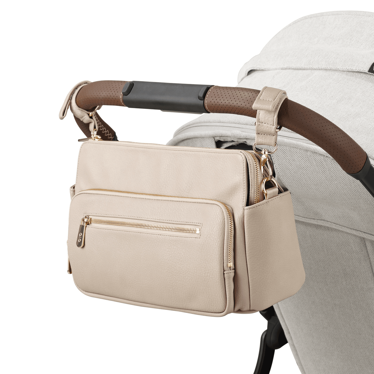 OiOi - Multitasker Pram Caddy 2.0 - Oat Vegan Leather