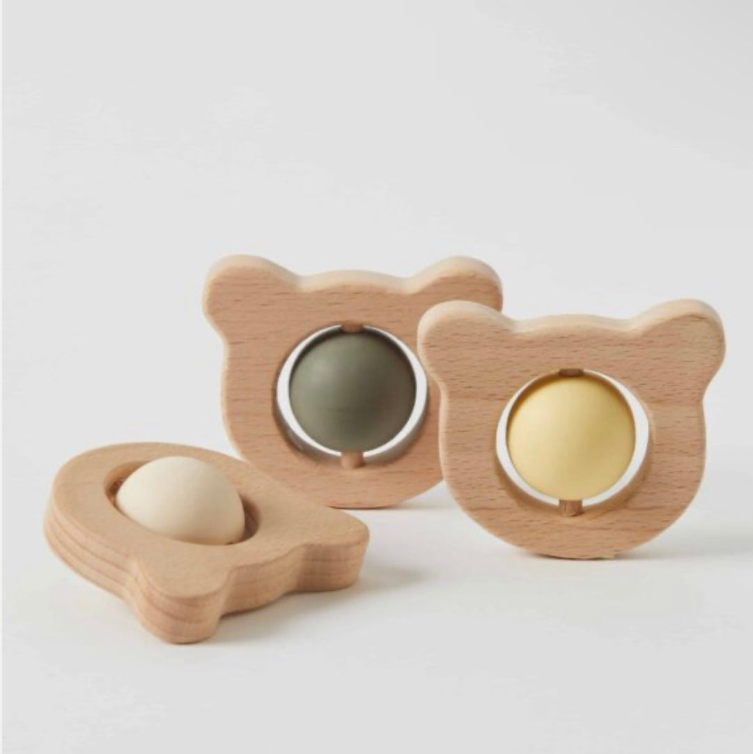 Nordic Kids Bowie Bear Teether Silicone/Wood Teether