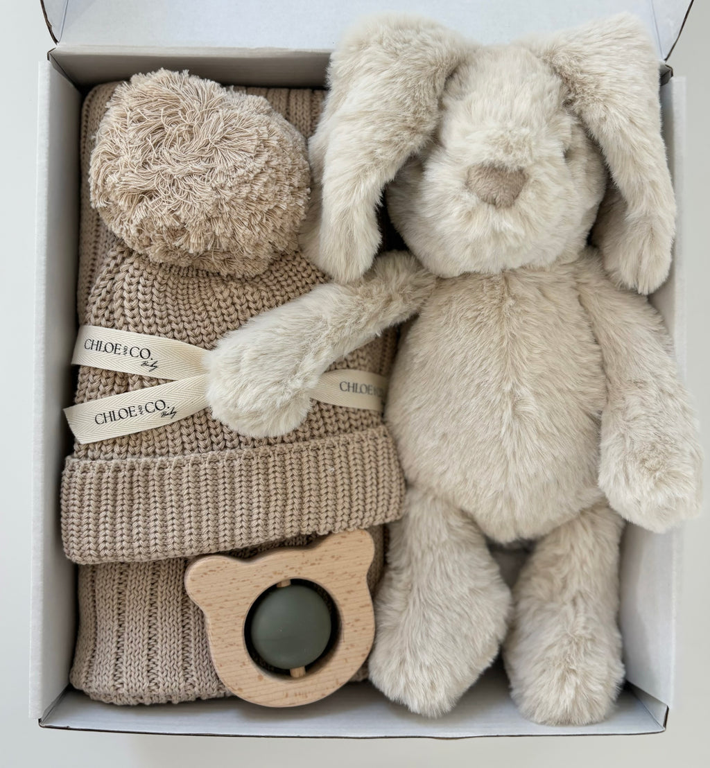 Deluxe Baby Gift Box with Beige Bunny
