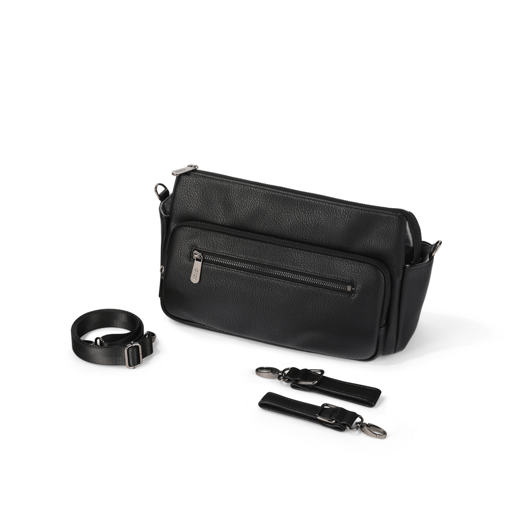 OiOi - Multitasker Pram Caddy 2.0 - Black Vegan Leather