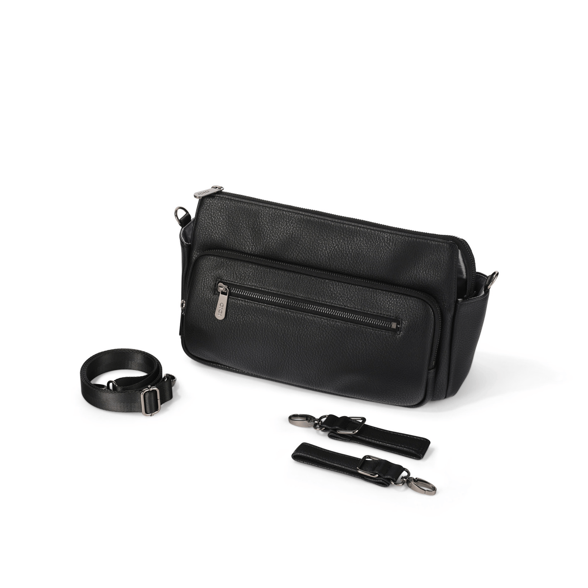 OiOi - Multitasker Pram Caddy 2.0 - Black Vegan Leather