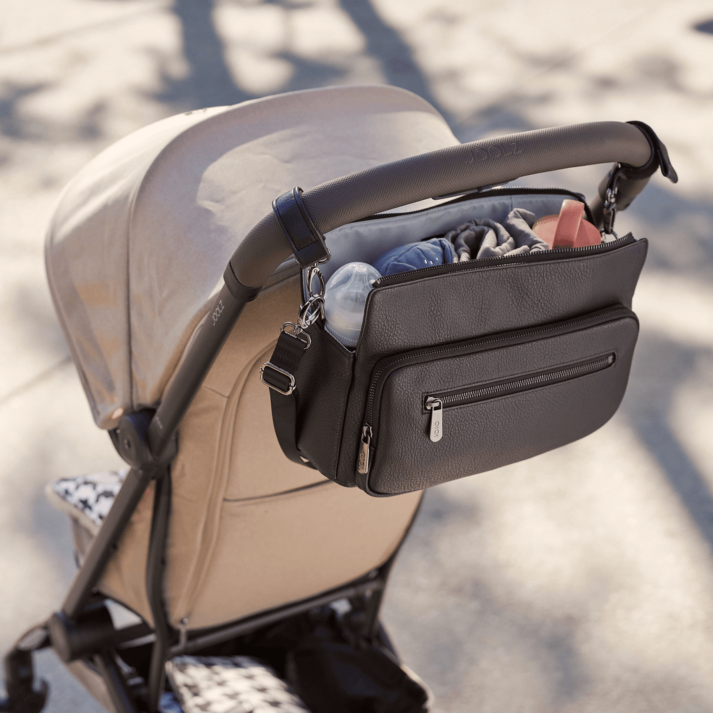 OiOi - Multitasker Pram Caddy 2.0 - Black Vegan Leather