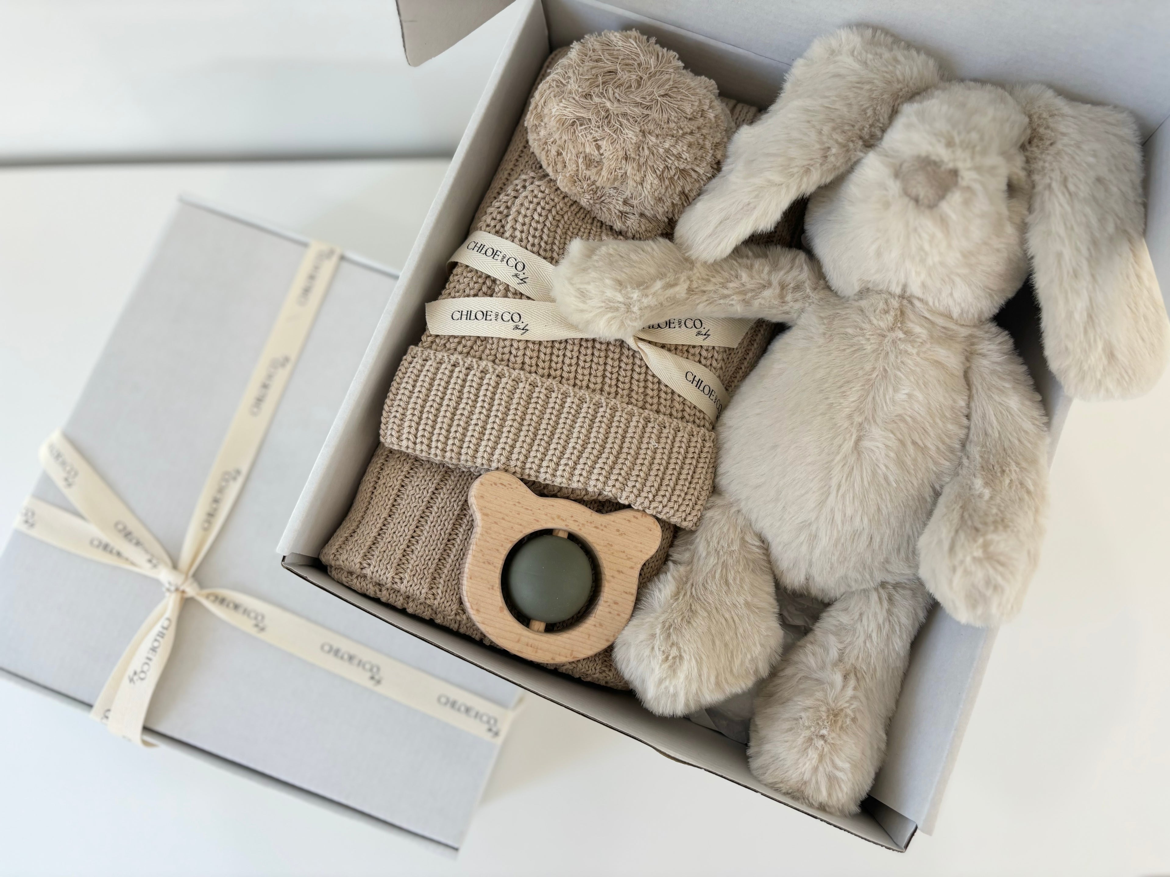 Deluxe Baby Gift Box with Beige Bunny