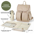 OiOi - Signature Nappy Backpack - Oat Dimple Vegan Leather