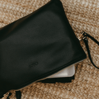 OiOi - Nappy Changing Pouch - Black Vegan Leather
