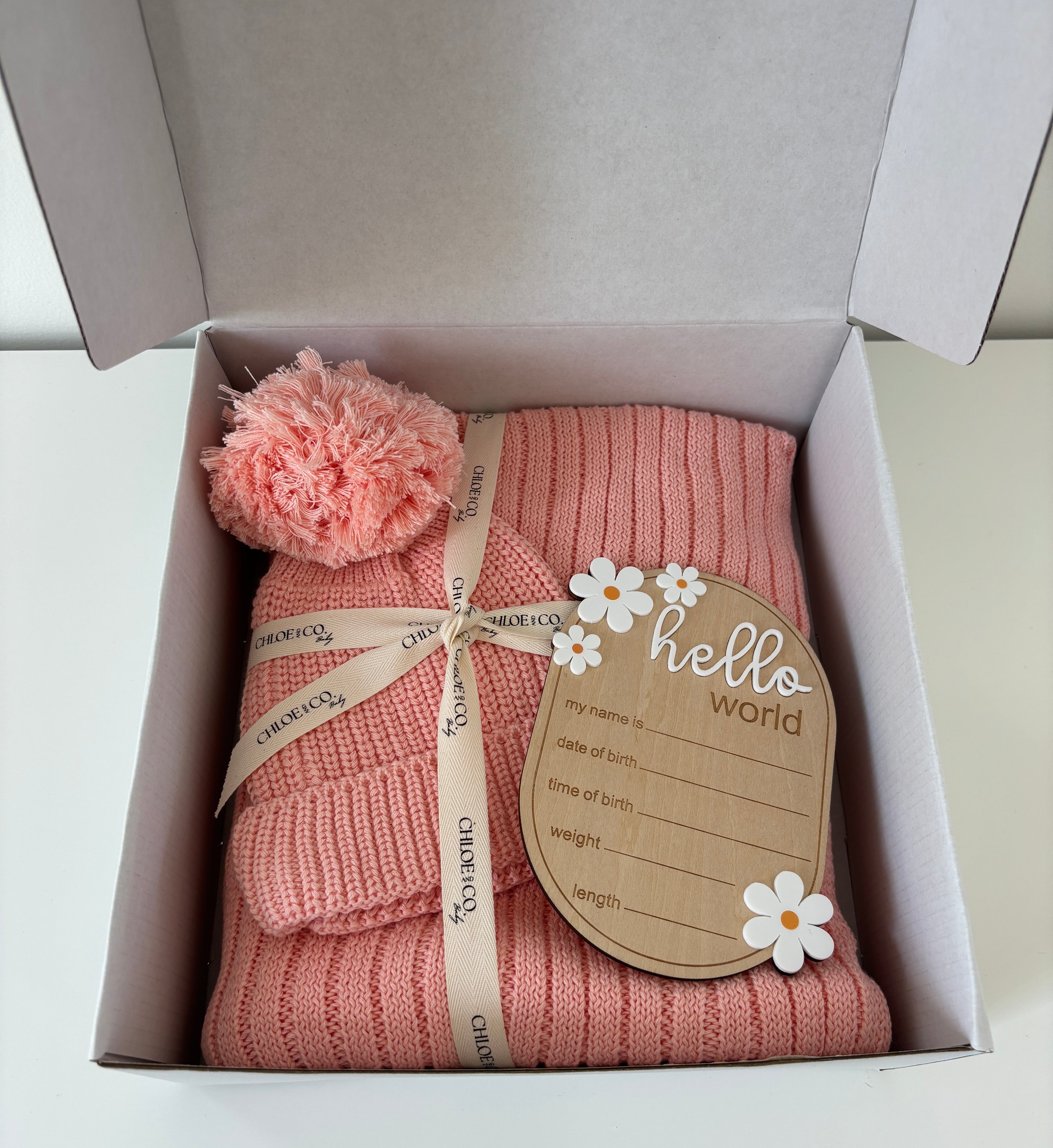 Hello World Baby Gift Box (Peachy/Pink)