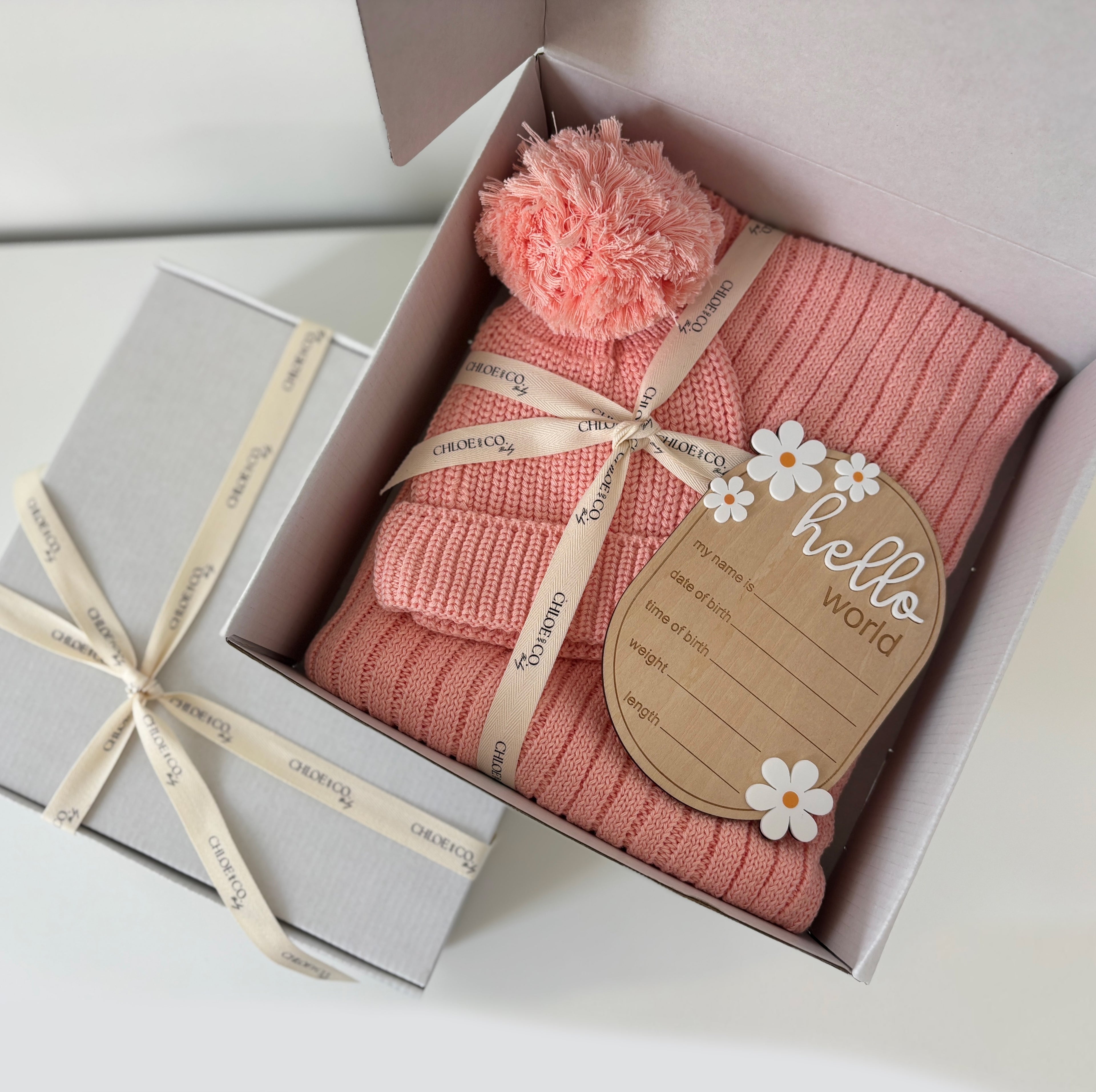 Hello World Baby Gift Box (Peachy/Pink)