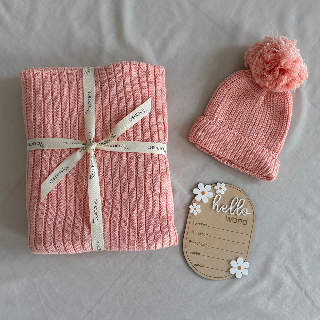 Hello World Baby Gift Box (Peachy/Pink)