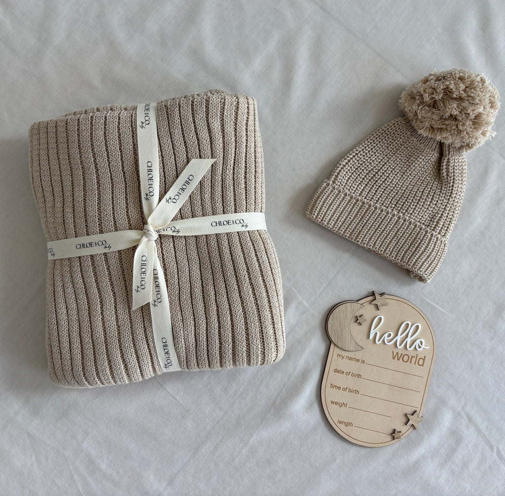 Hello World Baby Gift Box (Neutral/Biege)