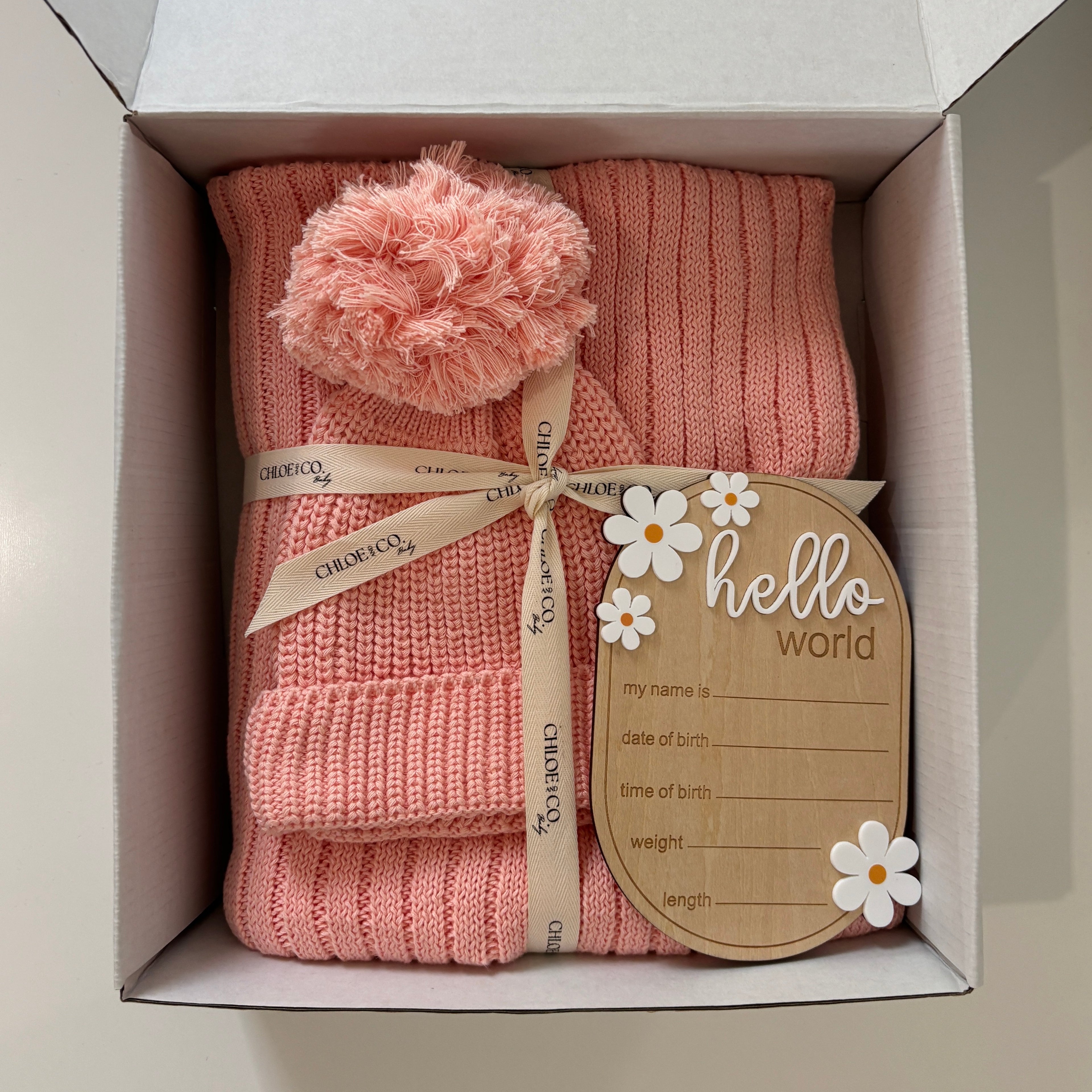 Hello World Baby Gift Box (Peachy/Pink)
