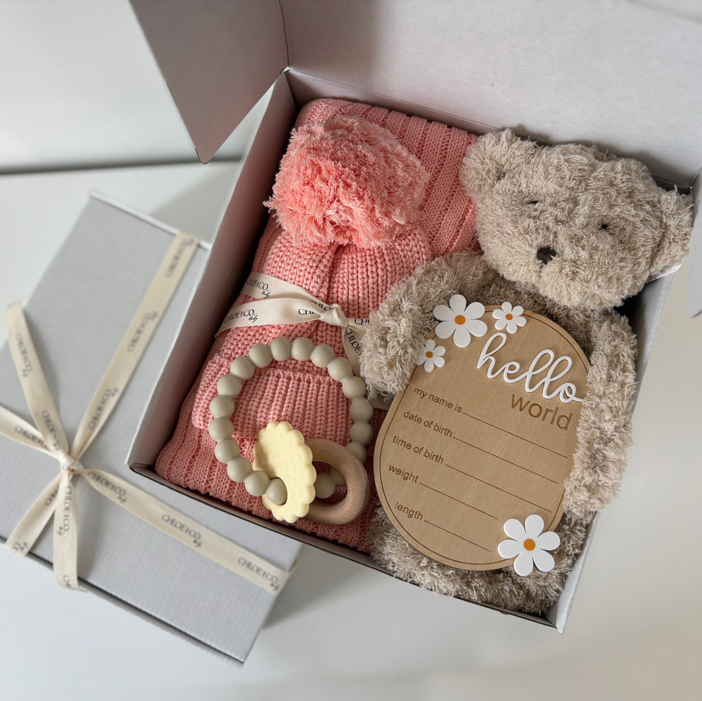 Deluxe Baby Gift Box (Peachy/Pink)