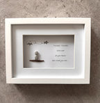 Twinkle Twinkle Little Star pebble art in white frame